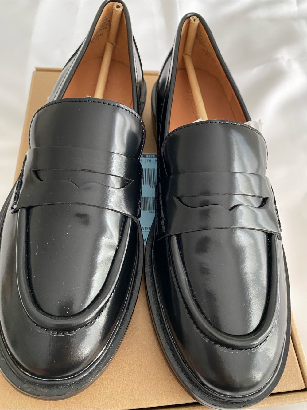 Madewell Women’s Black Leather Penny Loafers Size 7.5 - Picture 6 of 8
